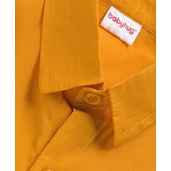 Babyhug Rayon Half Sleeves Solid Color Mundu Set - Yellow