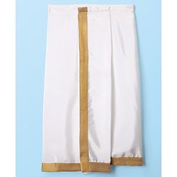 Babyhug Woven Half Sleeves Solid Shirt & Mundu Set - Navy Blue & White