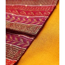 Babyhug Woven Full Sleeves Kurta Pyjama Set With Brocade Jacket - Mustard