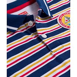 Babyhug Single Jersey Knit Half Sleeves T-Shirt & Shorts Set With Stripes & Text Patch - Red