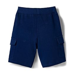 Babyhug Single Jersey Knit Polo T-Shirt & Shorts Set with Stripes - Navy Blue & Limegreen