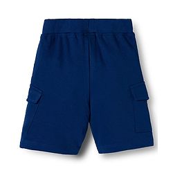Babyhug Single Jersey Knit Half Sleeves T-Shirt & Shorts Set with Sport Theme Print - Navy Blue & Blue
