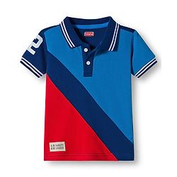 Babyhug Single Jersey Knit Half Sleeves T-Shirt & Shorts Set with Sport Theme Print - Navy Blue & Blue