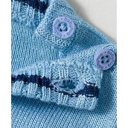 Babyhug Knit Full Sleeves Pullover Sweater Set with Geometry Design - Light Blue & Navy Blue