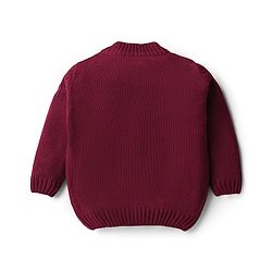 Babyhug Knitted Full Sleeves Pullover Solid Color Sweater - Navy Blue