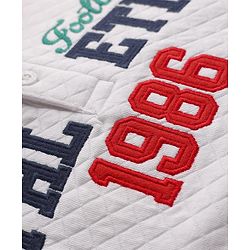 Babyhug Cotton Knit Full Sleeves Heavy Gauge Quilted Fabric Hooded Sweatshirt With Text Embroidery & Kangaroo Pockets - Multicolor