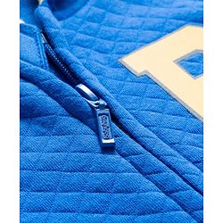 Babyhug Cotton Knit Full Sleeves Heavy Gauge Quilted Fabric Hooded Sweatjacket With Front & Back Graphcis & Kangaroo Pockets - Multicolor