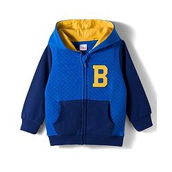 Babyhug Cotton Knit Full Sleeves Heavy Gauge Quilted Fabric Hooded Sweatjacket With Front & Back Graphcis & Kangaroo Pockets - Multicolor