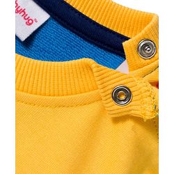 Babyhug Cotton Knit Full Sleeves Sweatshirt With Embroidery - Blue