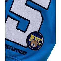 Babyhug Cotton Knit Full Sleeves Sweatshirt With Embroidery - Blue
