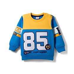 Babyhug Cotton Knit Full Sleeves Sweatshirt With Embroidery - Blue
