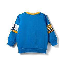 Babyhug Cotton Knit Full Sleeves Sweatshirt With Embroidery - Blue