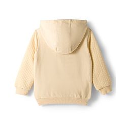 Babyhug Fleece Knit Full Sleeves Heavy Gauge Quilted Fabric Hooded Sweatshirt With Tiger Print - Beige