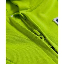 Babyhug Cotton Knit Full Sleeves Hooded Sweatshirt With Patch Detailing - Lime Green