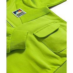 Babyhug Cotton Knit Full Sleeves Hooded Sweatshirt With Patch Detailing - Lime Green