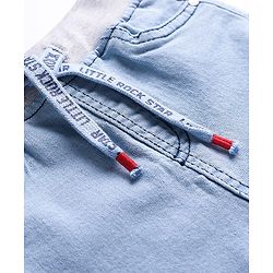 Babyhug Cotton Denim Full Length Washed Jeans With Stretch - Dark Blue