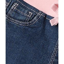 Babyhug Cotton Denim Full Length Washed Jeans With Stretch - Navy Blue