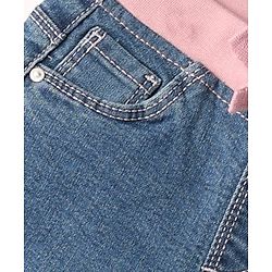 Babyhug Cotton Denim Full Length Washed Jeans With Stretch - Navy Blue