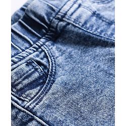 Babyhug Cotton Denim Full Length Washed Jegging With Stretch - Cloud Blue