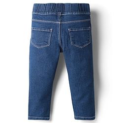 Babyhug Cotton Denim Full Length Washed Jegging With Stretch - Cloud Blue