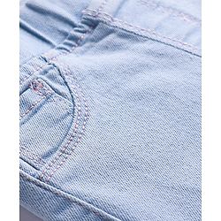 Babyhug Cotton Denim Full Length Washed Jegging With Stretch - Cloud Blue