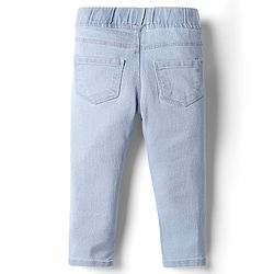Babyhug Cotton Denim Full Length Washed Jegging With Stretch - Cloud Blue