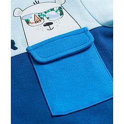 Babyhug Cotton Knit Full Sleeves Sweatshirt With Polar Bear Graphics - Blue