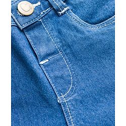 Babyhug Cotton Denim Full Length Jeans With Stretch - Navy Blue