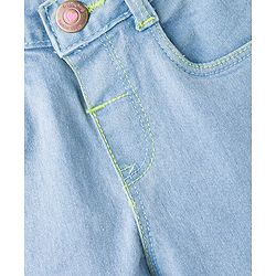 Babyhug Cotton Denim Full Length Jeans With Stretch - Navy Blue