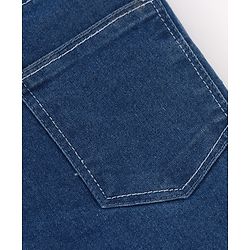 Babyhug Cotton Denim Full Length  Washed Jeans With Stretch - Navy Blue