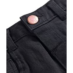 Babyhug Denim Mid Thigh Washed Skirt With Stretch - Navy Blue