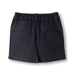Babyhug Denim Mid Thigh Washed Skirt With Stretch - Navy Blue