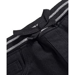 Babyhug Denim Mid Thigh Ribbed Waist Washed Skirt With Bow Applique - Navy Blue