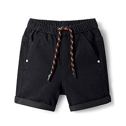 Babyhug Denim Mid Thigh Washed Shorts With Stretch - Light Blue