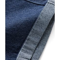 Babyhug Denim Mid Thigh Washed Shorts With Stretch - Navy Blue