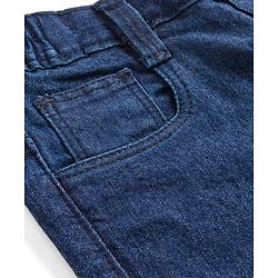 Babyhug Denim Full Length Washed Jeans With Stretch - Navy Blue
