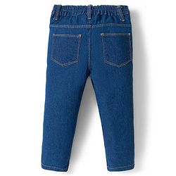 Babyhug Denim Full Length Washed Jeans With Stretch - Navy Blue