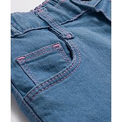 Babyhug Denim Full Length Washed Jeans With Stretch - Navy Blue