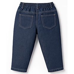 Babyhug Denim Jeans Full Length Washed Jeans With Stretch - Navy Blue