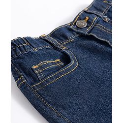 Babyhug Denim Jeans Full Length Washed Jeans With Stretch - Navy Blue