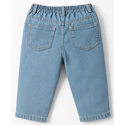 Babyhug Denim Jeans Full Length Washed Jeans With Stretch - Navy Blue