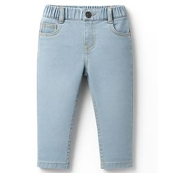 Babyhug Denim Jeans Full Length Washed Jeans With Stretch - Navy Blue