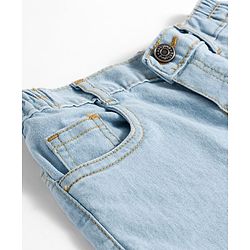 Babyhug Denim Jeans Full Length Washed Jeans With Stretch - Navy Blue