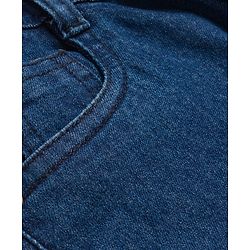 Babyhug Denim Full Length Wahsed Jeans With Stretch - Navy Blue