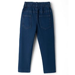 Babyhug Denim Full Length Wahsed Jeans With Stretch - Navy Blue