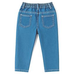 Babyhug Denim Full Length Wahsed Jeans With Stretch - Navy Blue