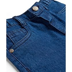 Babyhug Denim Full Length Wahsed Jeans With Stretch - Navy Blue