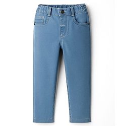 Babyhug Denim Full Length Wahsed Jeans With Stretch - Navy Blue