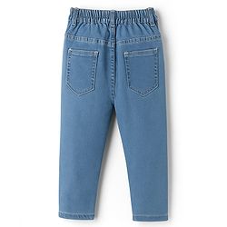 Babyhug Denim Full Length Wahsed Jeans With Stretch - Navy Blue