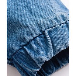 Babyhug Denim Full Length Washed Joggers with Stretch - Navy Blue